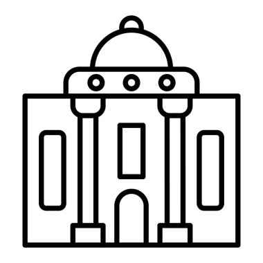 Elçilik Simgesi, Basit Siyah ve Beyaz Vektör İllüstrasyonu