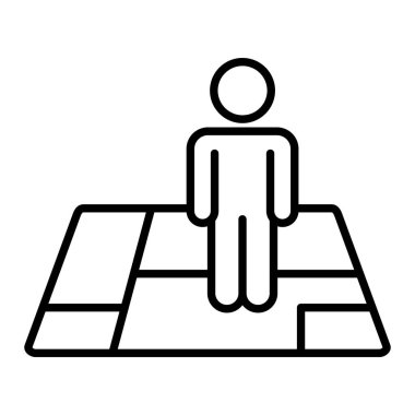 Sokak Görünümü Simgesi, Basit Siyah ve Beyaz Vektör İllüstrasyonu