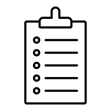 Tıbbi Kayıt Simgesi, Basit Siyah ve Beyaz Vektör İllüstrasyonu