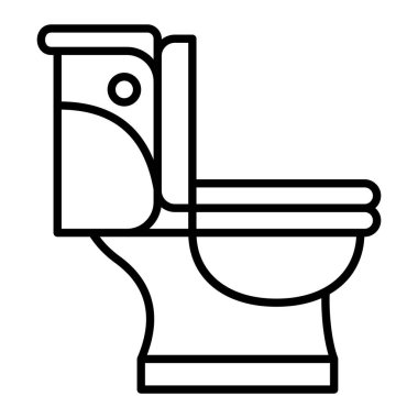 Tuvalet Simgesi, Basit Siyah ve Beyaz Vektör İllüstrasyonu