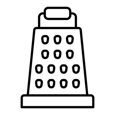 Grater çizgisi simgesi, Basit Siyah ve Beyaz Vektör İllüstrasyonu