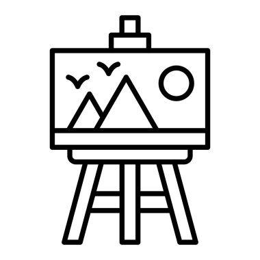 Canvas Simgesi, Basit Siyah ve Beyaz Vektör İllüstrasyonu