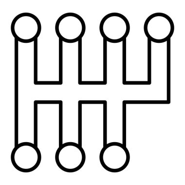 Vites Kaydırma Simgesi, Basit Siyah ve Beyaz Vektör İllüstrasyonu