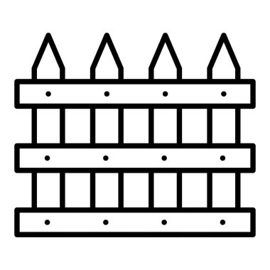 Sınır Duvarı simgesi, Basit Siyah ve Beyaz Vektör İllüstrasyonu