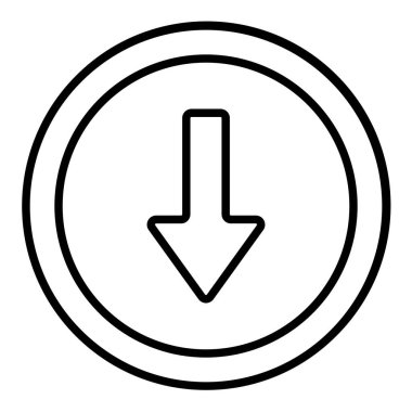 ok indirme çizgisi simgesi, basit siyah ve beyaz vektör çizimi