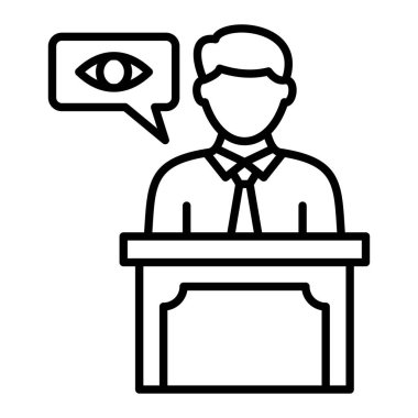 Görgü Tanığı Simgesi, Basit Siyah ve Beyaz Vektör İllüzyonu