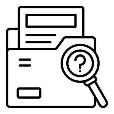 Dosya Satırı simgesi, Basit Siyah ve Beyaz Vektör İllüstrasyonu