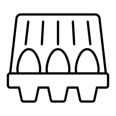 Yumurta çizgisi simgesi, Basit Siyah ve Beyaz Vektör İllüstrasyonu