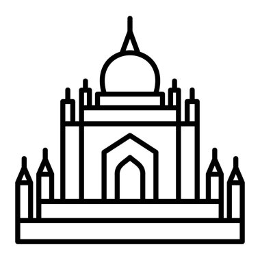 Bu, Shhatbyinnyu Tapınağı Simgesi, Basit Siyah ve Beyaz Vektör İllüstrasyonu