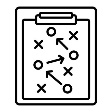 Taktik Simgesi, Basit Siyah ve Beyaz Vektör İllüstrasyonu