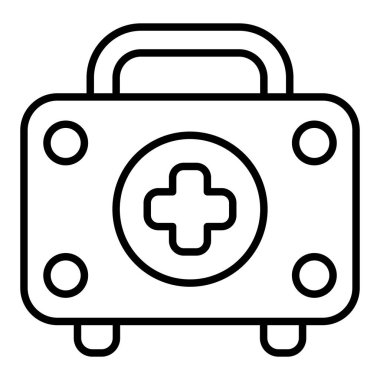 Acil Durum Özellikleri Satır simgesi, Basit Siyah ve Beyaz Vektör İllüstrasyonu