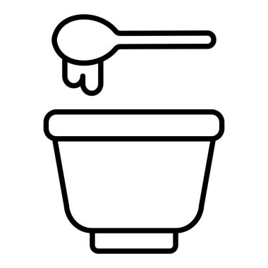 Çevresel ambalaj çizgisi simgesi, Basit Siyah ve Beyaz Vektör İllüstrasyonu