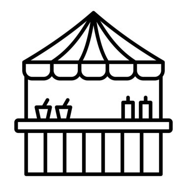 Gıda Oyalama Simgesi, Basit Siyah ve Beyaz Vektör İllüstrasyonu