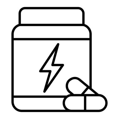 Ek Simge, Basit Siyah ve Beyaz Vektör İllüstrasyonu