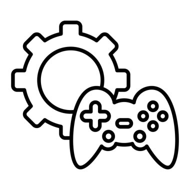 Ayarlar Simgesi, Basit Siyah ve Beyaz Vektör İllüstrasyonu