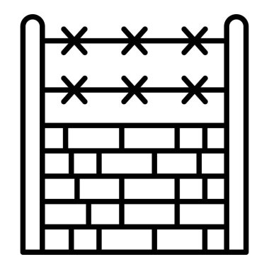 Kablo Simgesi, Basit Siyah ve Beyaz Vektör İllüstrasyonu