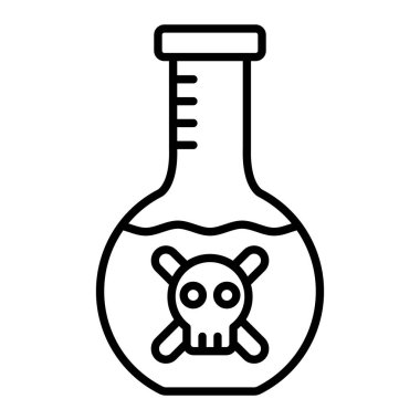 Zehirli Simge, Basit Siyah ve Beyaz Vektör İllüstrasyonu