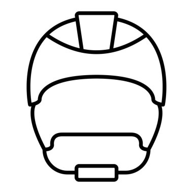 Miğfer Simgesi, Basit Siyah ve Beyaz Vektör İllüstrasyonu