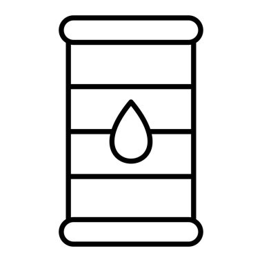 Petrol Varili Simgesi, Basit Siyah ve Beyaz Vektör İllüstrasyonu