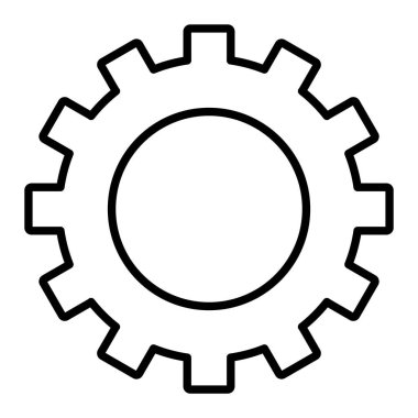Ayarlar Simgesi, Basit Siyah ve Beyaz Vektör İllüstrasyonu