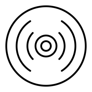 CD Simgesi, Basit Siyah ve Beyaz Vektör İllüstrasyonu