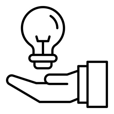 Fikir çizgisi simgesi, Basit Siyah ve Beyaz Vektör İllüstrasyonu