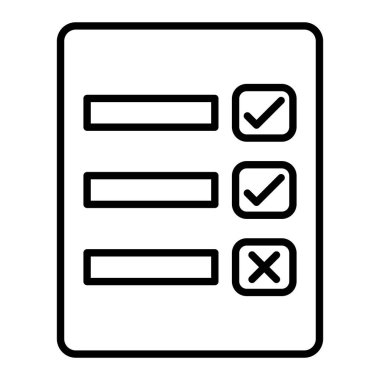 Görev Listesi Simgesi, Basit Siyah ve Beyaz Vektör İllüstrasyonu