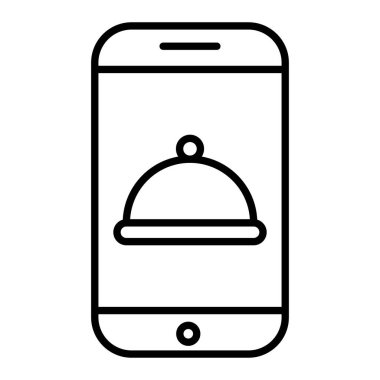 Yiyecek Teslimatı Simgesi, Basit Siyah ve Beyaz Vektör İllüstrasyonu