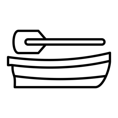 Tekne Simgesi, Basit Siyah ve Beyaz Vektör İllüstrasyonu