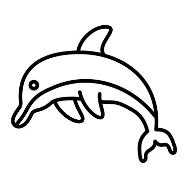 Yunus Simgesi, Basit Siyah ve Beyaz Vektör İllüstrasyonu