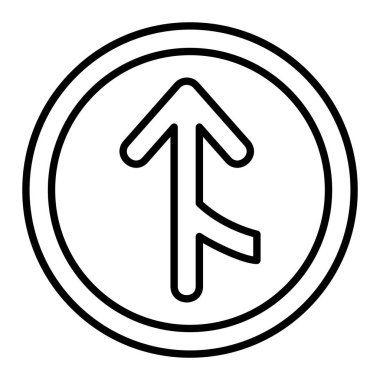 Yol Simgesini Birleştir, Basit Siyah ve Beyaz Vektör İllüstrasyonu