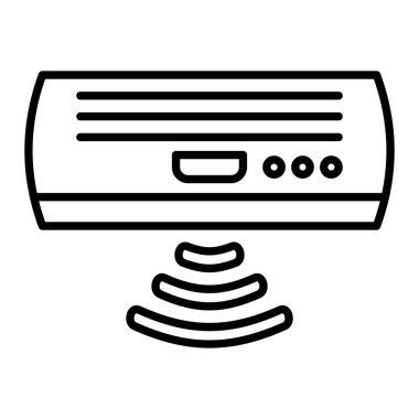 Klima Simgesi, Basit Siyah ve Beyaz Vektör İllüstrasyonu