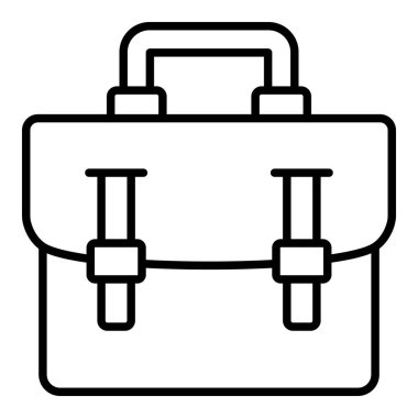 Evrak çantası satır simgesi, Basit Siyah ve Beyaz Vektör İllüstrasyonu