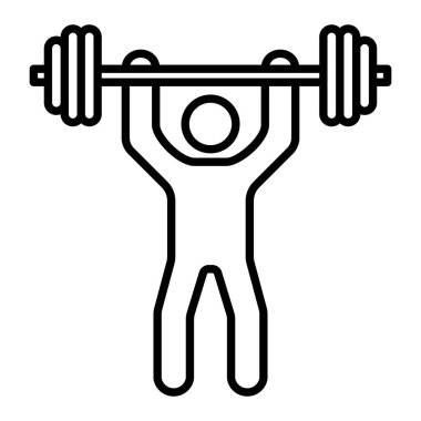 Halter Simgesi, Basit Siyah ve Beyaz Vektör İllüstrasyonu