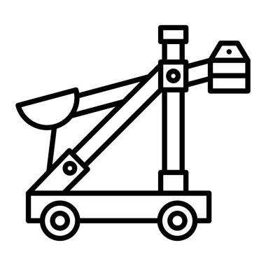 Mancınık Simgesi, Basit Siyah ve Beyaz Vektör İllüstrasyonu