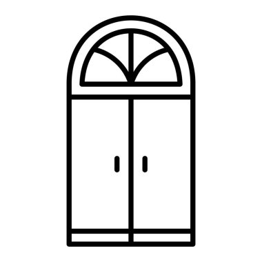 Pencere Simgesi, Basit Siyah ve Beyaz Vektör İllüstrasyonu