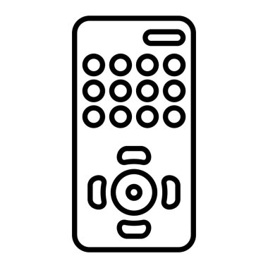 Uzaktan Denetim Simgesi, Basit Siyah ve Beyaz Vektör İllüstrasyonu