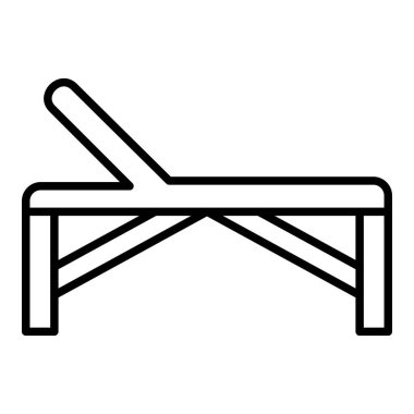 Fizyoterapi Masa Simgesi, Basit Siyah ve Beyaz Vektör İllüstrasyonu