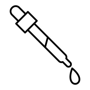 Göz damlası Simgesi, Basit Siyah ve Beyaz Vektör İllüstrasyonu