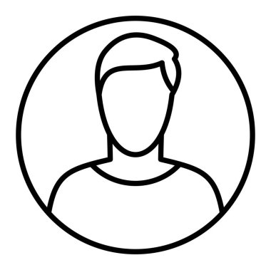 Kullanıcı Simgesi, Basit Siyah ve Beyaz Vektör İllüstrasyonu