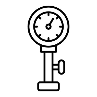 Basınç Ölçüm Çizgisi simgesi, Basit Siyah ve Beyaz Vektör İllüstrasyonu