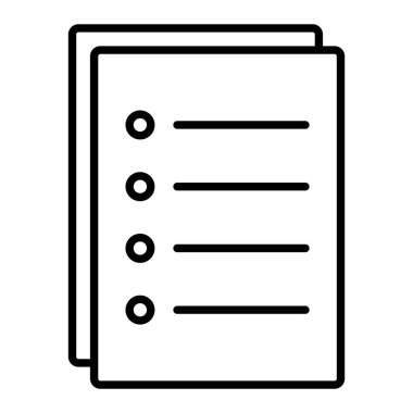 Dosya Simgesi, Basit Siyah ve Beyaz Vektör İllüstrasyonu