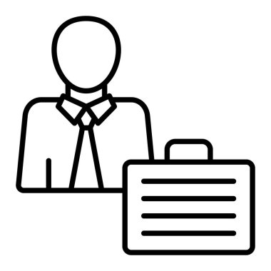 Çalışan satırı simgesi, Basit Siyah ve Beyaz Vektör İllüstrasyonu