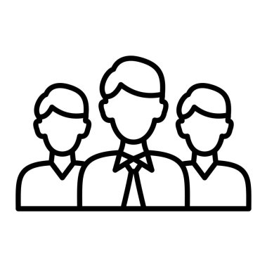 Takım Yönetimi Simgesi, Basit Siyah ve Beyaz Vektör İllüstrasyonu