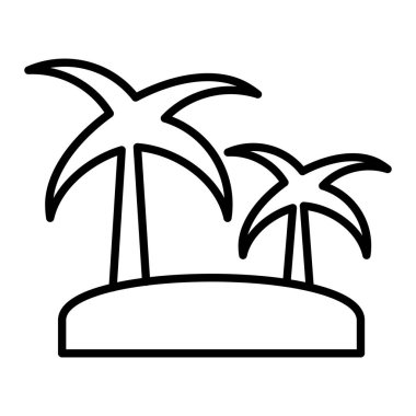 Ada Simgesi, Basit Siyah ve Beyaz Vektör İllüstrasyonu