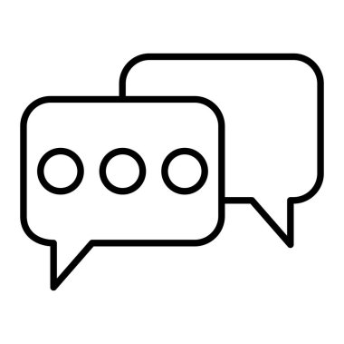 Sohbet Simgesi, Basit Siyah ve Beyaz Vektör İllüstrasyonu