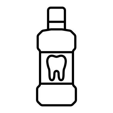 Gargara Simgesi, Basit Siyah ve Beyaz Vektör İllüstrasyonu