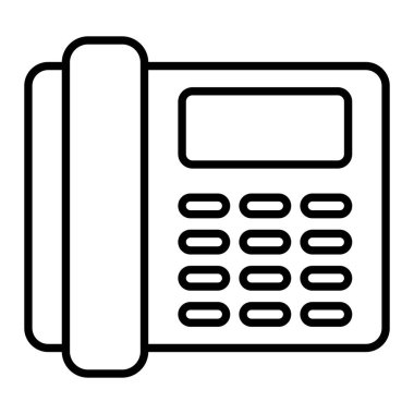 Sabit Hat Simgesi, Basit Siyah ve Beyaz Vektör İllüstrasyonu