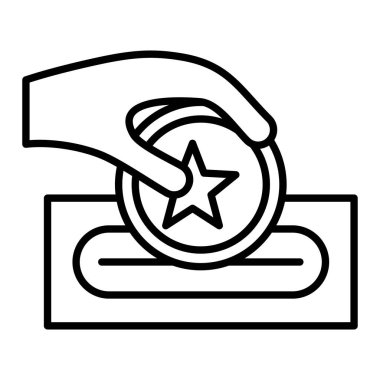 Sikke Simgesi Ekle, Basit Siyah ve Beyaz Vektör İllüstrasyonu