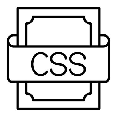 Css Simgesi, Basit Siyah ve Beyaz Vektör İllüstrasyonu